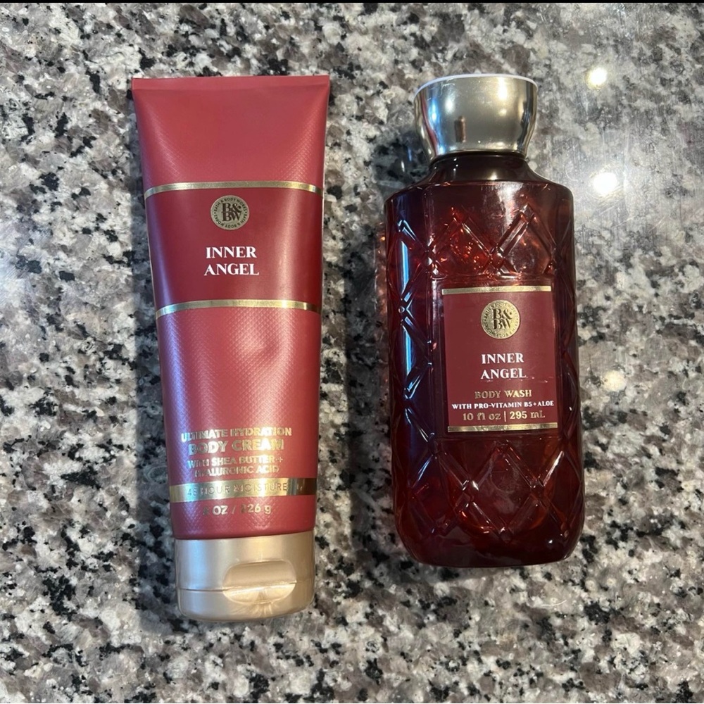 inner angel bath & body works body lotion & body wash bundle